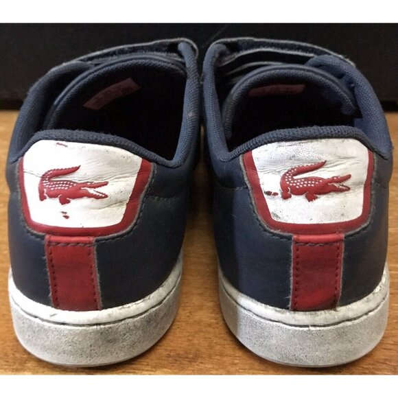 Lacoste Size 4 Blue Alligator Logo Straps Boys Shoes Sneakers Hook & loop EUC - Picture 2 of 9